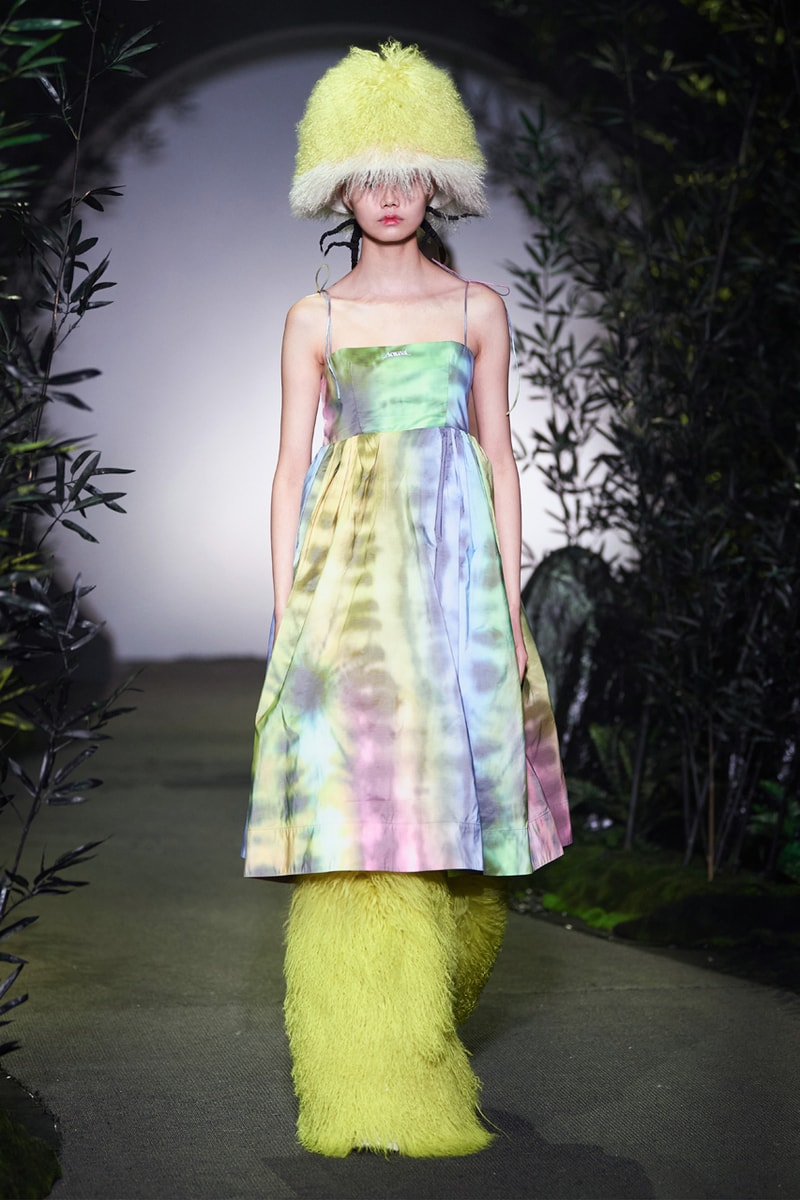 Angel Chen Fall/Winter 2021 Collection Runway show lookbook fw21 canada goose rombaut collaboration dragon lady boots jacket tie dye black white anna may wong daughter of butterfly actress