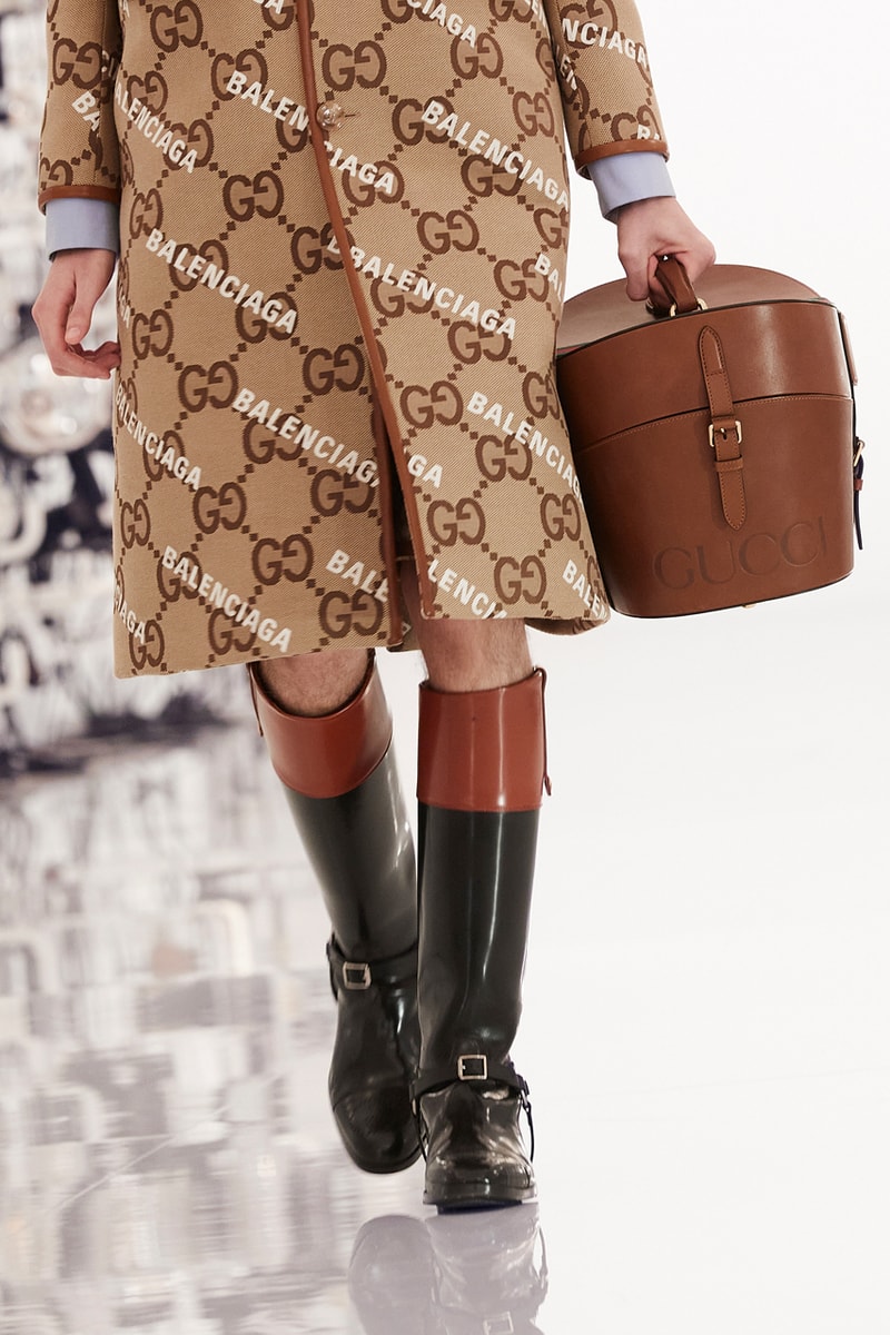 Balenciaga x Gucci Clothing, Accessories, Bags collection collaboration alessandro michele demna gvasalia jacket blazer logo handbag shoes jewelry runway show aria 100th annviersary kering