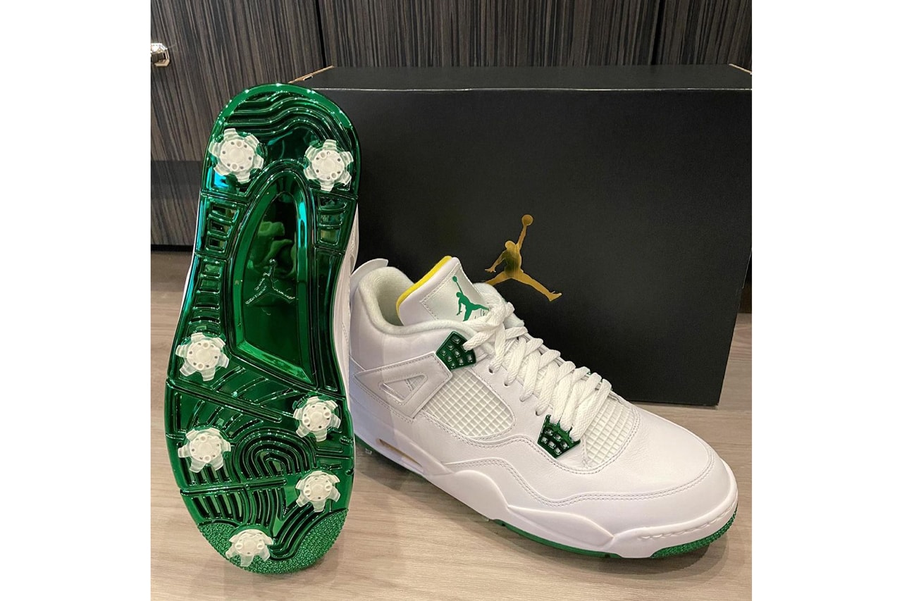 bubba watson air michel jordan brand 4 golf the masters tournament pga white yellow green official release date info photos price store list buying guide