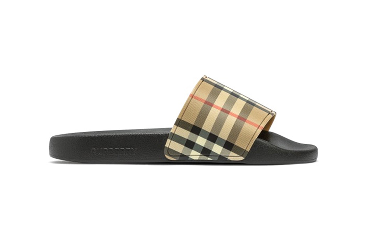 Burberry Vintage Check Slides menswear streetwear kicks sandals spring summer 2021 ss21 collection ricardo tisci release