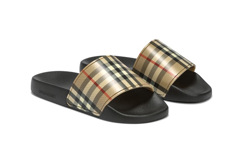 Burberry Vintage Check Slides menswear streetwear kicks sandals spring summer 2021 ss21 collection ricardo tisci release