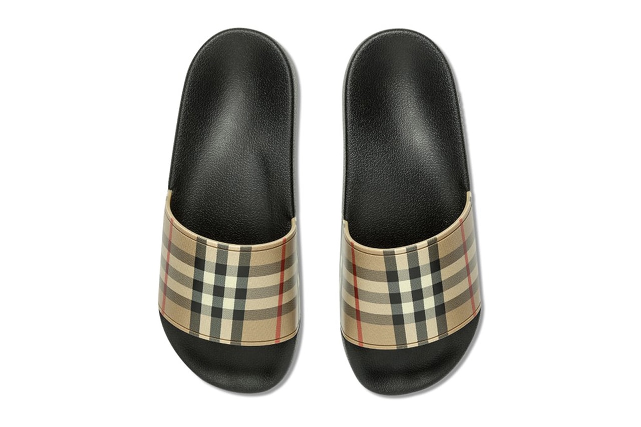 Burberry Vintage Check Slides menswear streetwear kicks sandals spring summer 2021 ss21 collection ricardo tisci release
