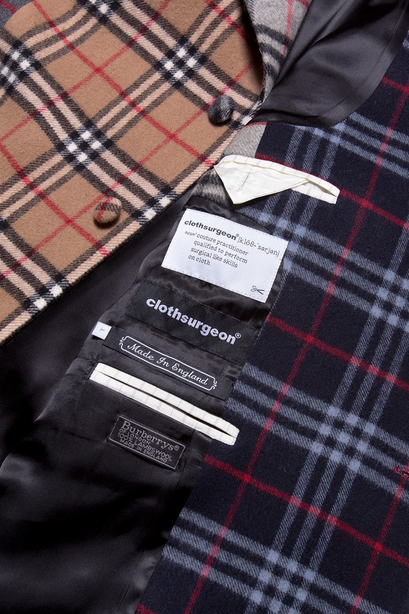 clothsurgeon reconstruction project Burberry scarf scarves gilet trench coat release information up cycling sustainable fashion 