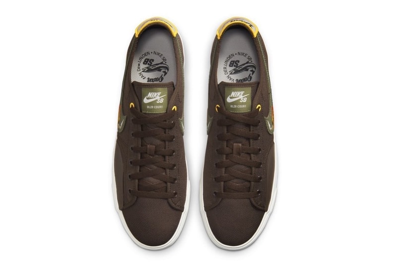 nike sb skateboarding daan van der linden blazer low court fishing brown green yellow official release date info photos price store list buying guide