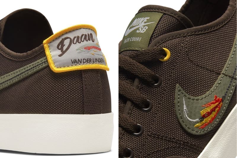 nike sb skateboarding daan van der linden blazer low court fishing brown green yellow official release date info photos price store list buying guide