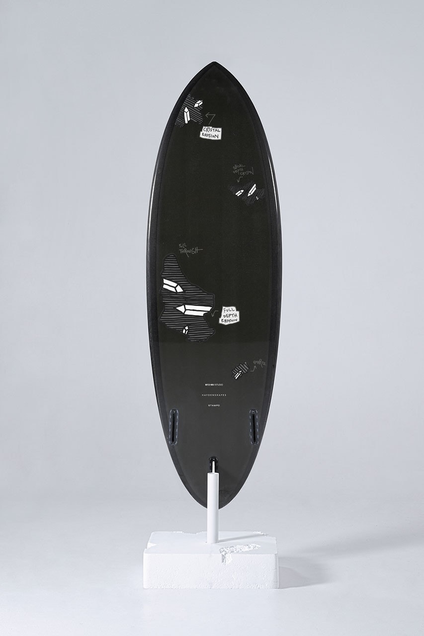 Daniel Arsham Chris Stamp Hayden Cox Wave Relic Surfboards Apparel japan black white Haydenshapes sculptures 