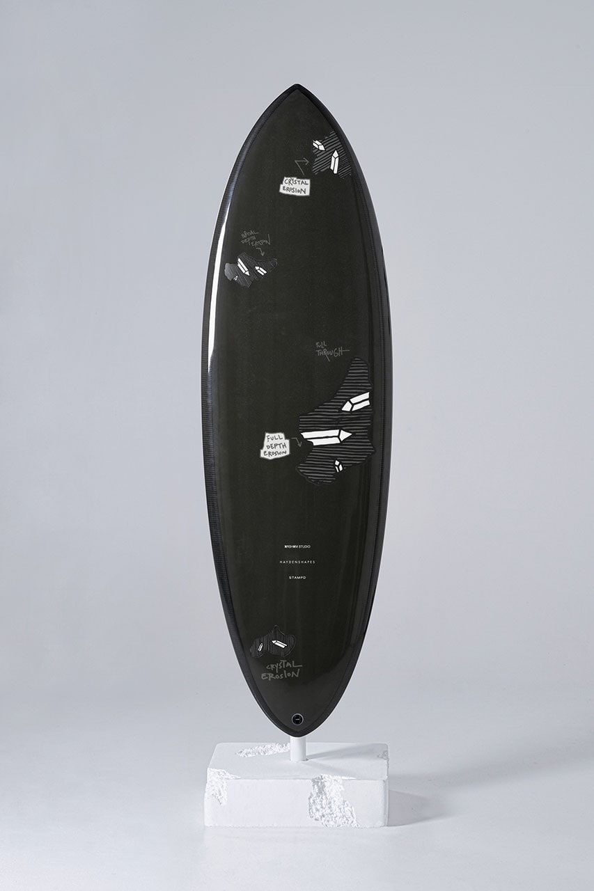 Daniel Arsham Chris Stamp Hayden Cox Wave Relic Surfboards Apparel japan black white Haydenshapes sculptures 