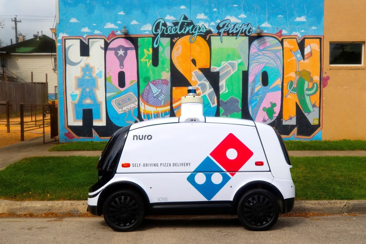 Dominos autonomous pizza delivery houston Nuro R2 robot vehicles robots self driving driverless cars houston texas info