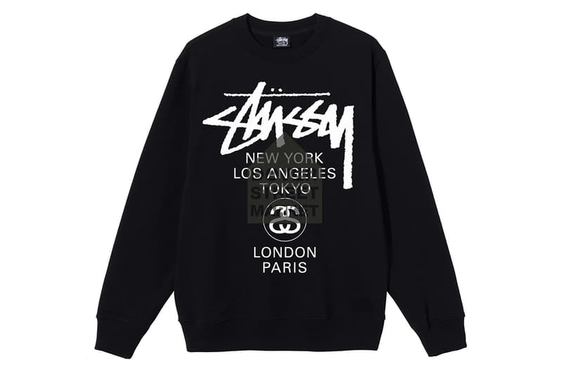 Dover Street Market x Stüssy World Tour Graphics collection collaboration tee shirt hoodie logo dsm new york ginza london buy price colorway info drop