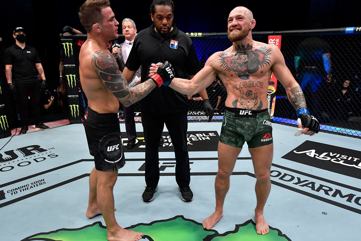 Conor McGregor talks trash, throws kick at Dustin Poirier before UFC 264 -  The Boston Globe