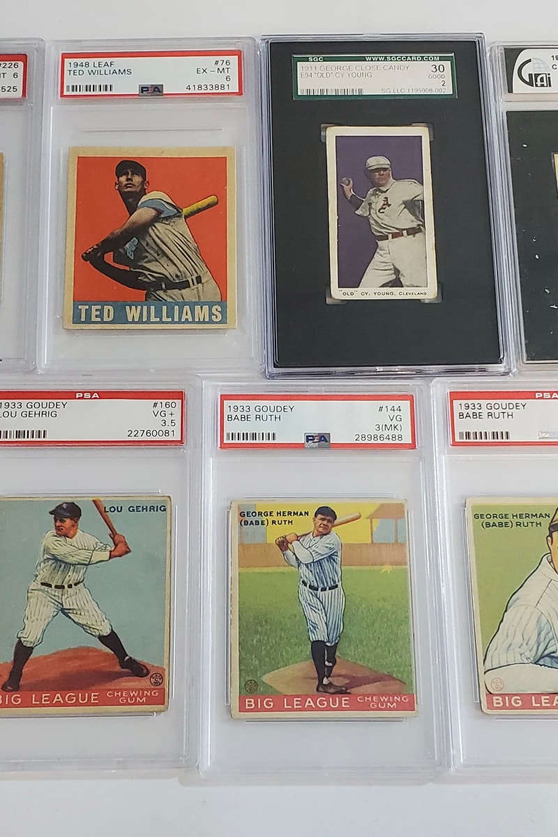 eBay 450 PSA Graded Vintage Baseball Card Collection Auction babe ruth 1911 Cy Young 1948 Ted Williams 1909 E90 Christy Mathewson 1949 Duke Snider Rookie 