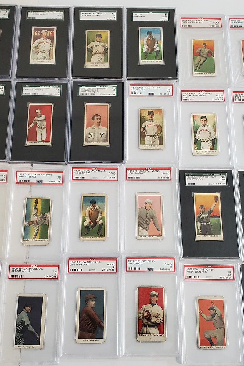 eBay 450 PSA Graded Vintage Baseball Card Collection Auction babe ruth 1911 Cy Young 1948 Ted Williams 1909 E90 Christy Mathewson 1949 Duke Snider Rookie 