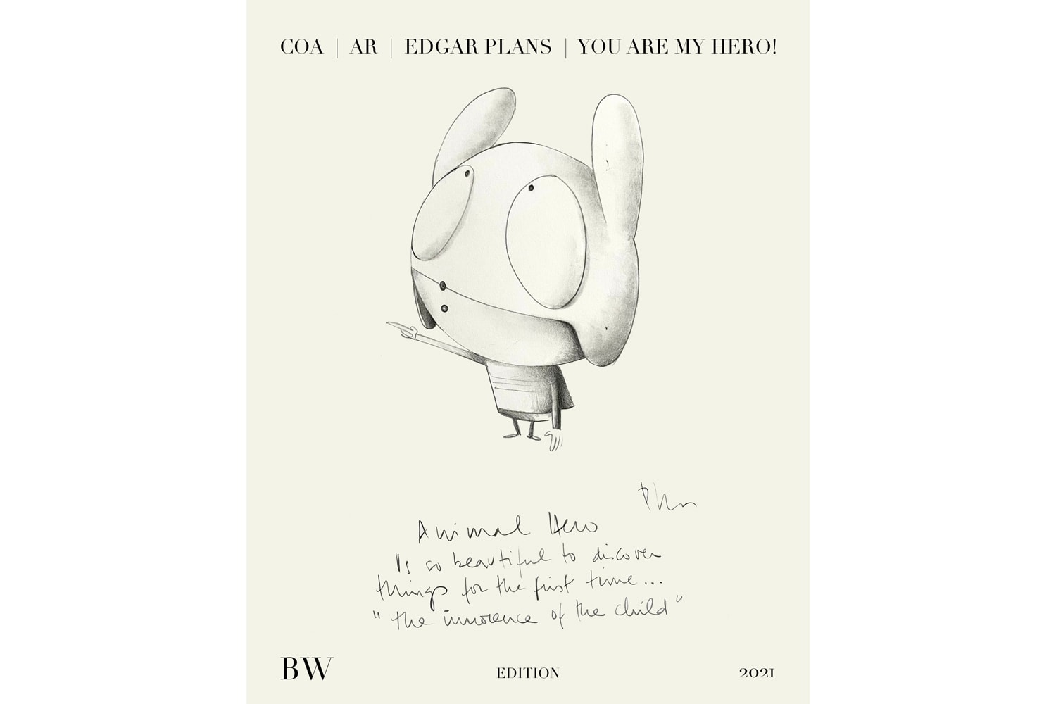 edgar plans you are my hero augmented reality artwork print edition
