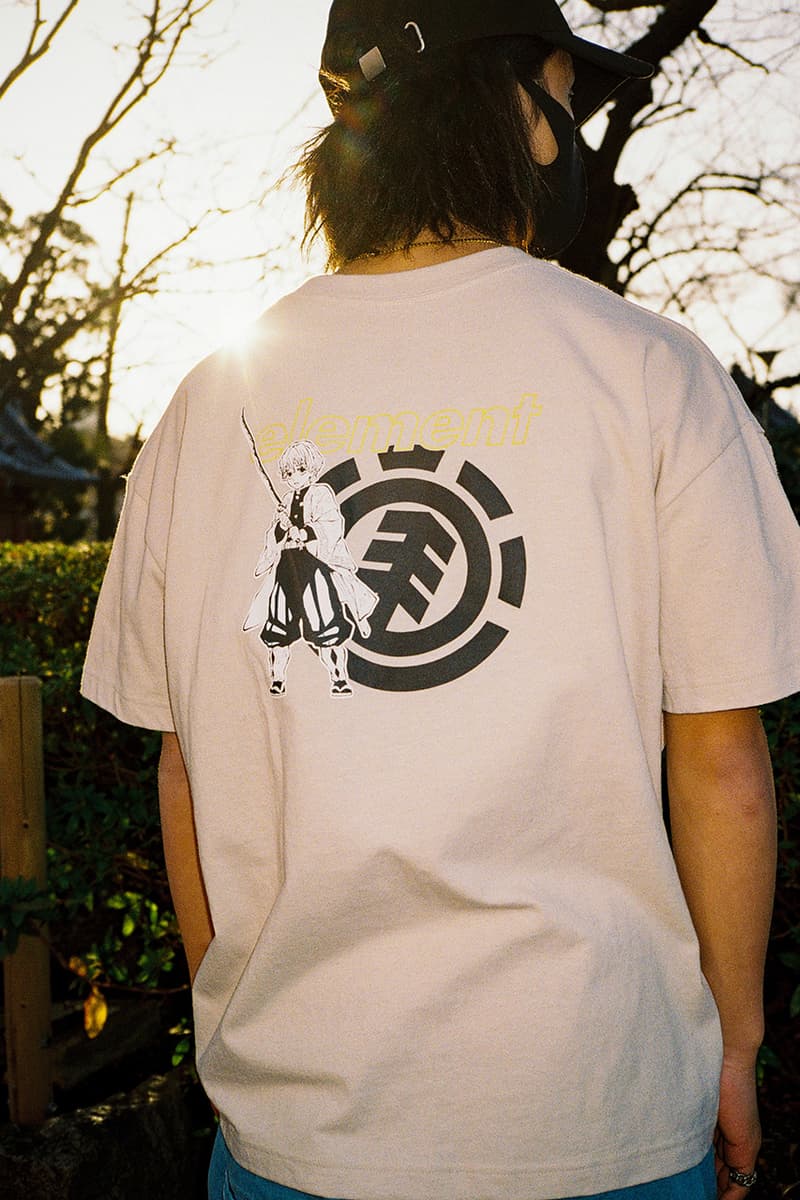 element demon slayer kimetsu no yaiba 2021 capsule menswear streetwear prints t shirts graphics tees ss21 collection anime skateboarding info