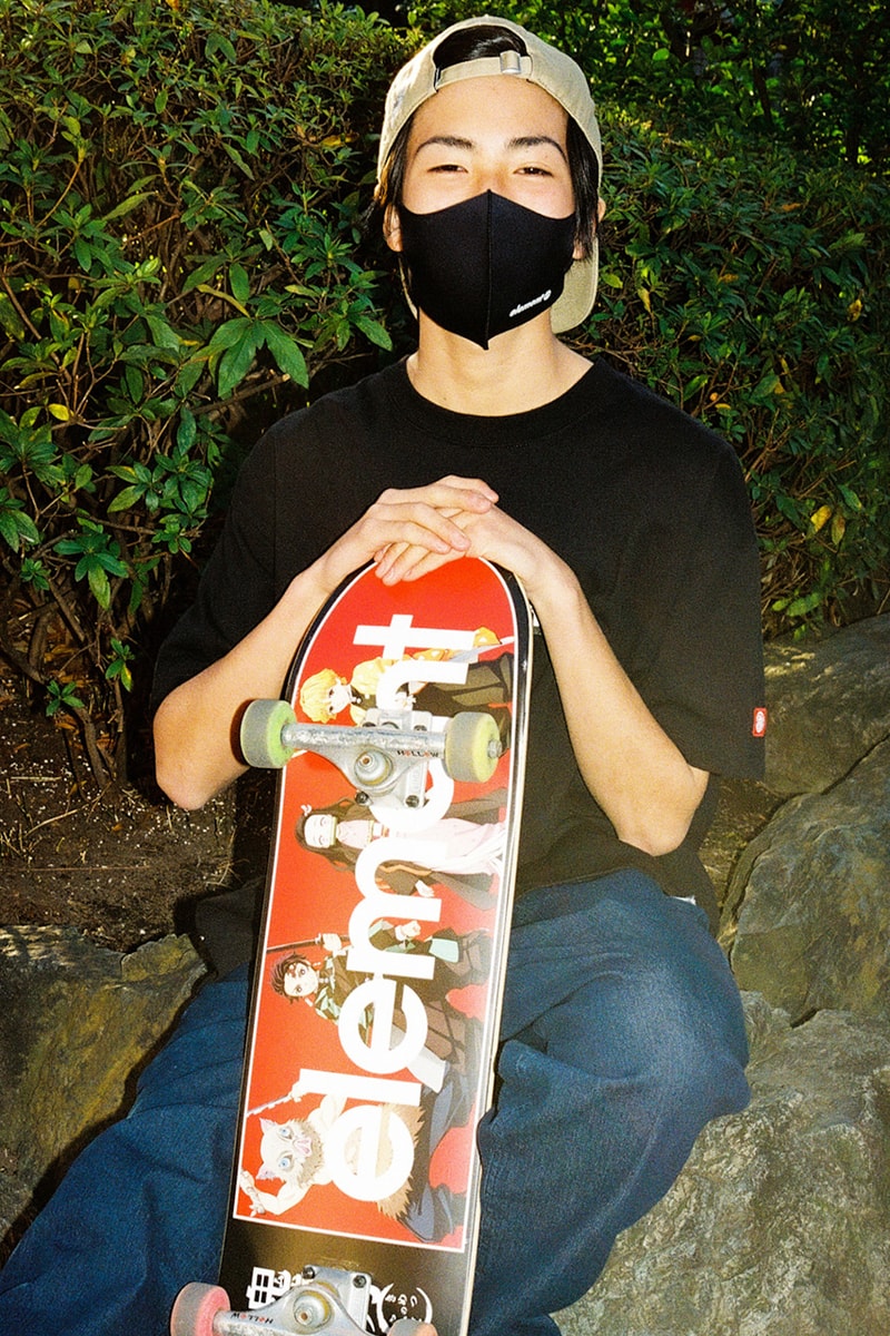 An anime boy riding a skateboard in fire