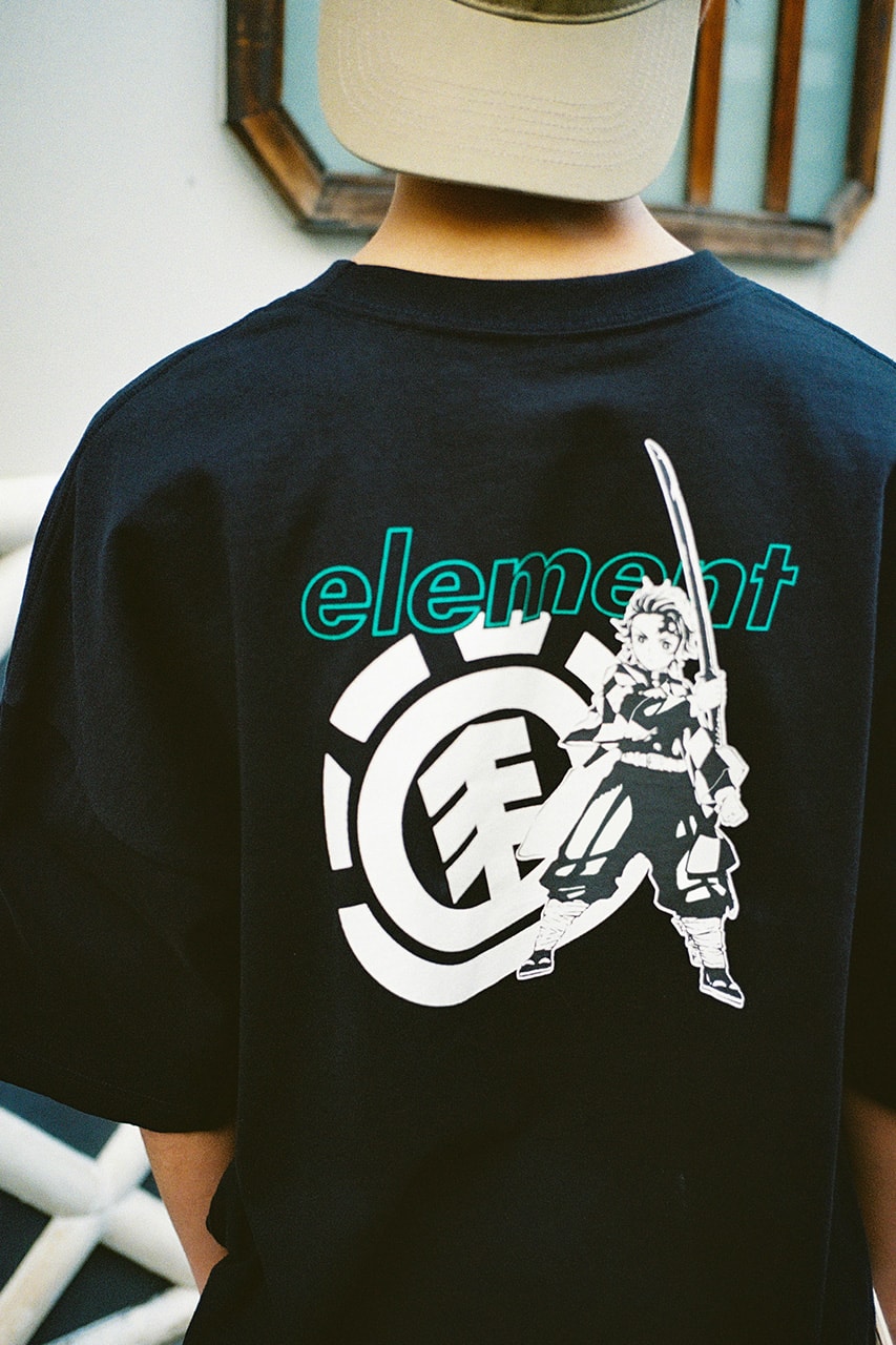 element demon slayer kimetsu no yaiba 2021 capsule menswear streetwear prints t shirts graphics tees ss21 collection anime skateboarding info
