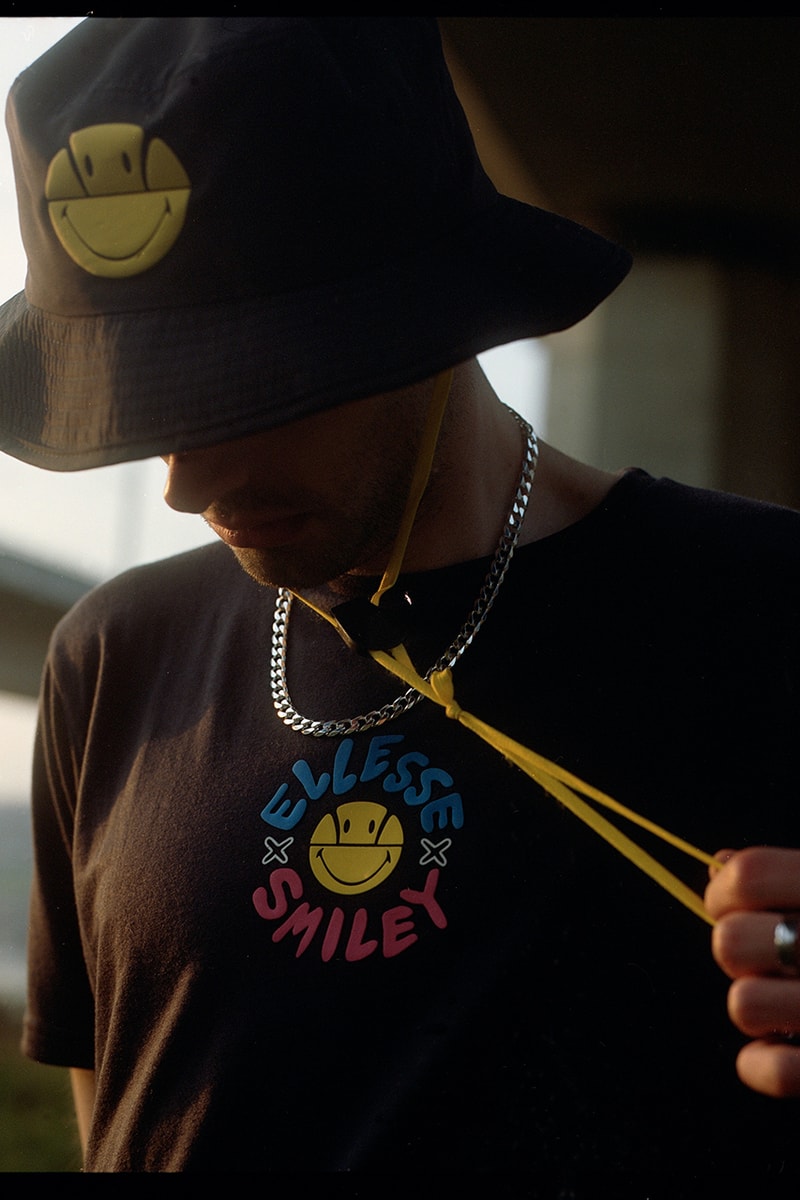 ellesse smiley harvey ball yellow rave culture wavey garms dj outdoor speakers british music 