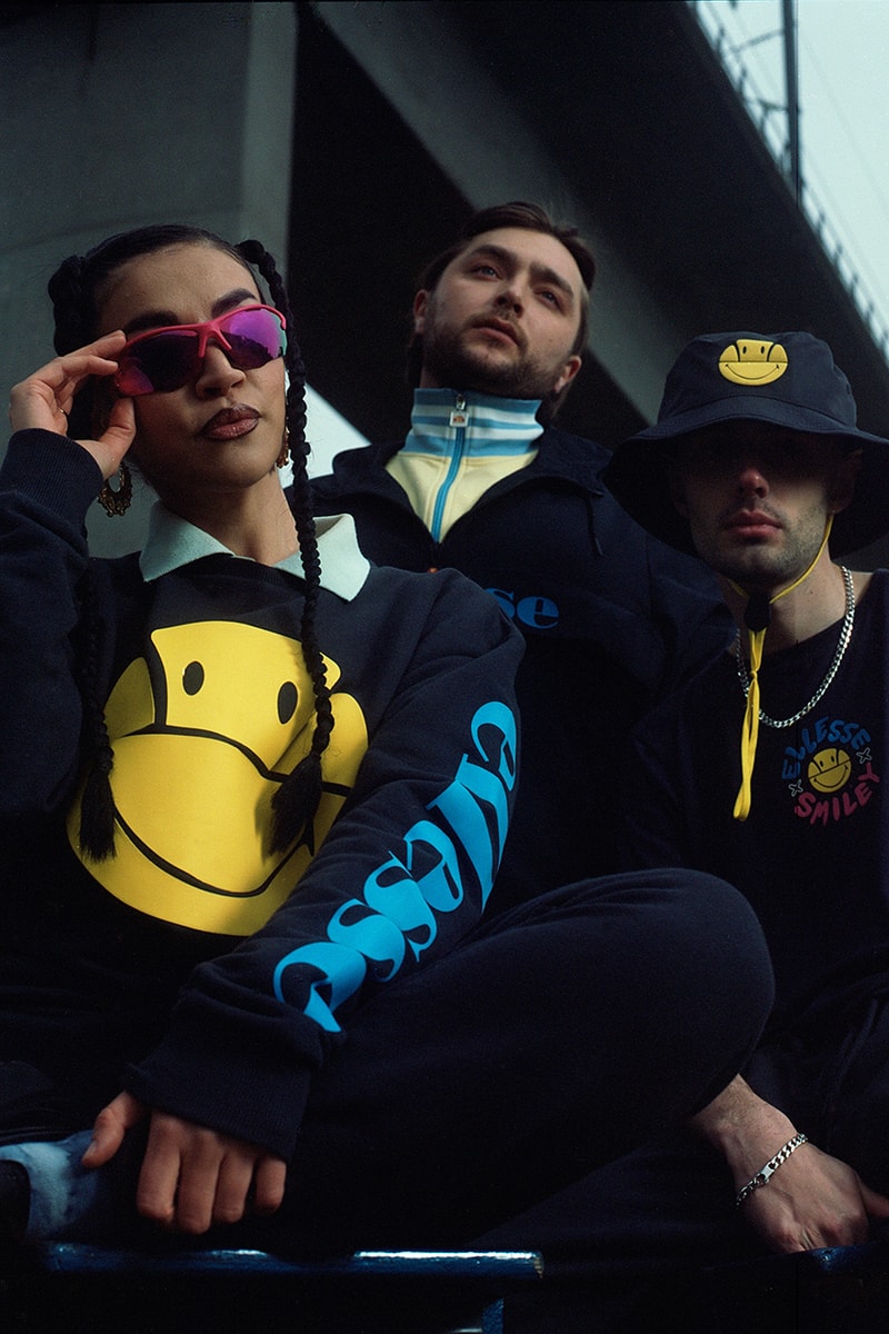 ellesse smiley harvey ball yellow rave culture wavey garms dj outdoor speakers british music 