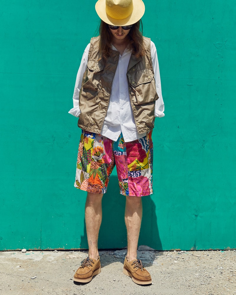Engineered Garments x Sebago Foootwear collaboration shoe leather suede deck slip collection editorial new york london web store price colorway NEPENTHES zipperdeck coverdeck overlap exotic vibram sole