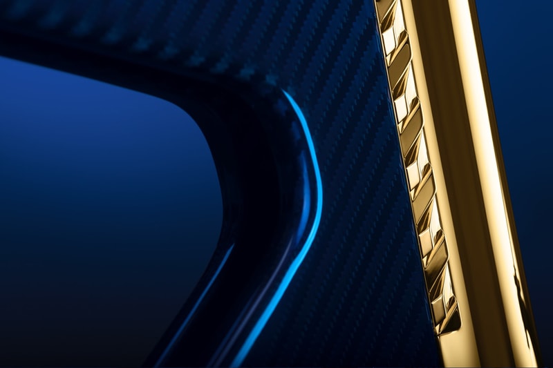 extans design studio blue carbon fiber bicycle 24 karat gold trim official release date info photos price store list buying guide 