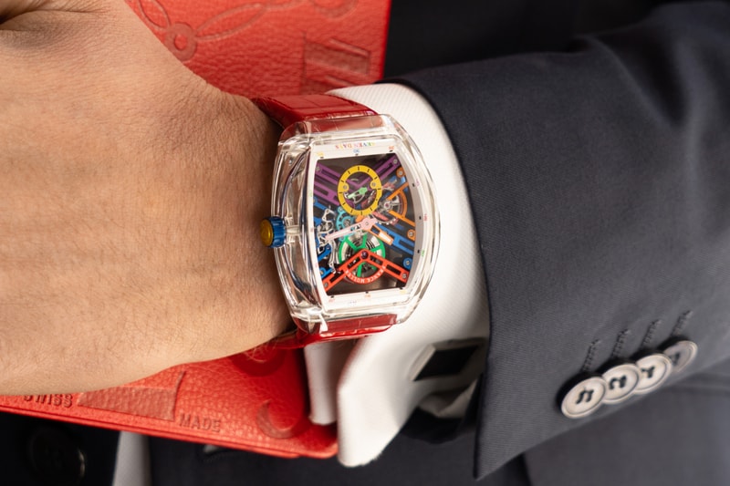 Franck Muller Sapphire Crystal Skeleton Watch Gets the Color Dreams Treatment