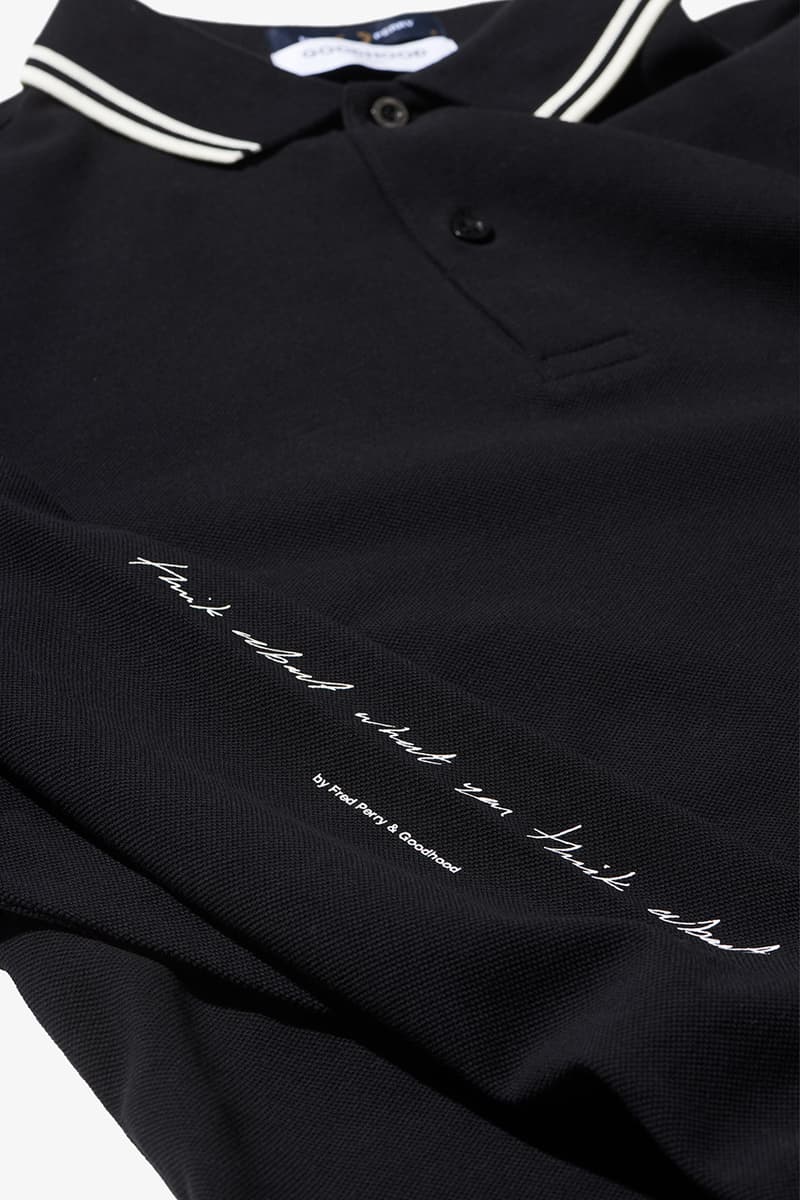 Fred Perry x Goodhood Collaboration Release Info polo shirt information lookbook monochrome