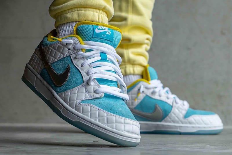 nike x ftc sb dunk low pro qs lagoon pulse