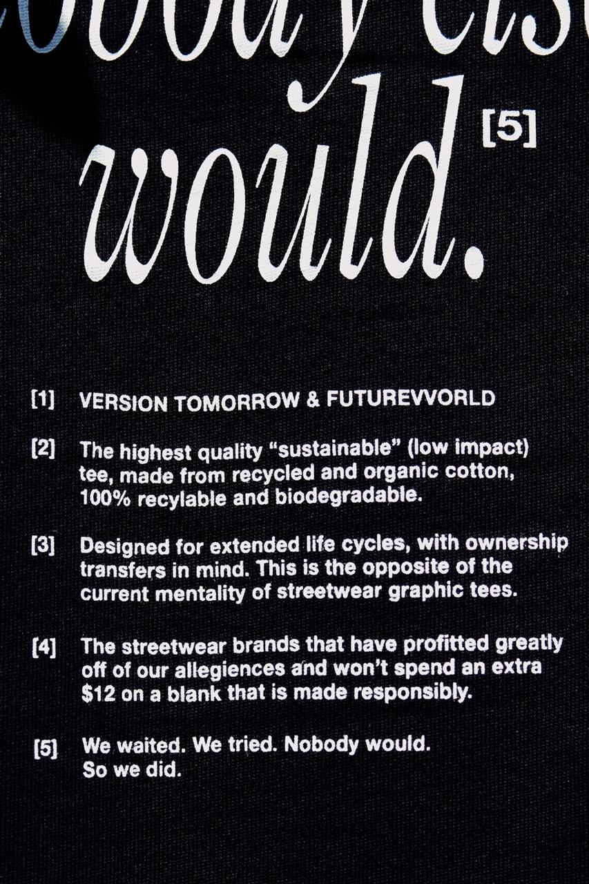 FUTUREVVORLD version tomorrow public school nyc graphic t shirts sustainable official release date info photos price store list buying guide