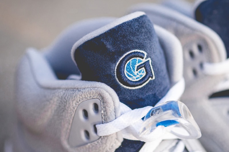 air michael jordan brand georgetown university hoyas 5 pe gray blue navy official release date info photos price store list buying guide
