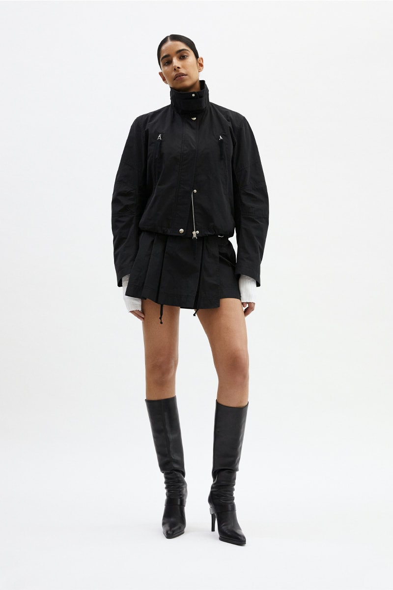 Helmut Lang Highlights Multi-Functional Pieces For Its Fall/Winter 2021 Collection Lookbooks Maggie Maurer Maggie Joy Maurer Puffer Vest Weatherproof functional seasonal garments hi-tech materials denim