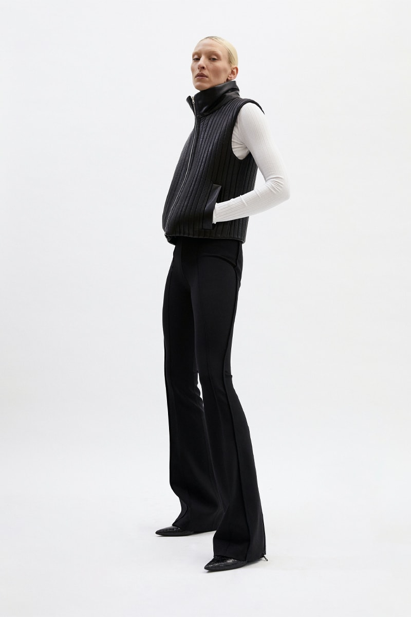 Helmut Lang Highlights Multi-Functional Pieces For Its Fall/Winter 2021 Collection Lookbooks Maggie Maurer Maggie Joy Maurer Puffer Vest Weatherproof functional seasonal garments hi-tech materials denim