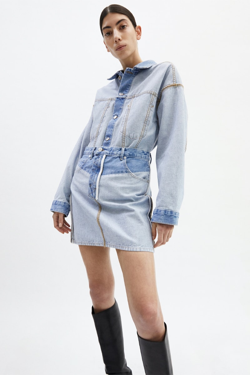 Helmut Lang Highlights Multi-Functional Pieces For Its Fall/Winter 2021 Collection Lookbooks Maggie Maurer Maggie Joy Maurer Puffer Vest Weatherproof functional seasonal garments hi-tech materials denim
