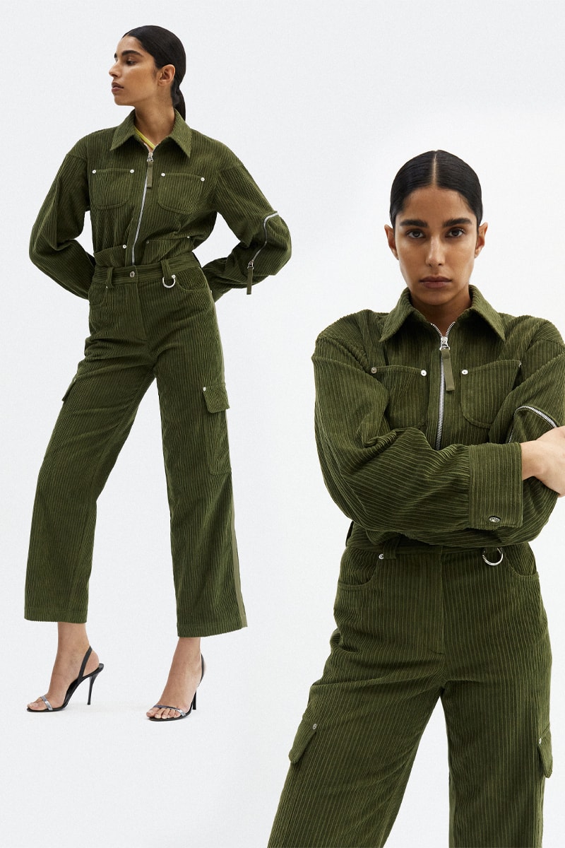 Helmut Lang Highlights Multi-Functional Pieces For Its Fall/Winter 2021 Collection Lookbooks Maggie Maurer Maggie Joy Maurer Puffer Vest Weatherproof functional seasonal garments hi-tech materials denim