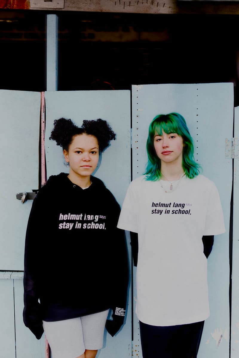 Helmut Lang Spring 2021 Slogan Capsule Collection Hoodies T-Shirts Tees Beanie Hats Face Masks Socks Hackney Dalston London Lookbook Campaign Impress Your Parents Lockdown Pandemic COVID-19 Visionaire 14 Hype 1995 Magazine Campaigns