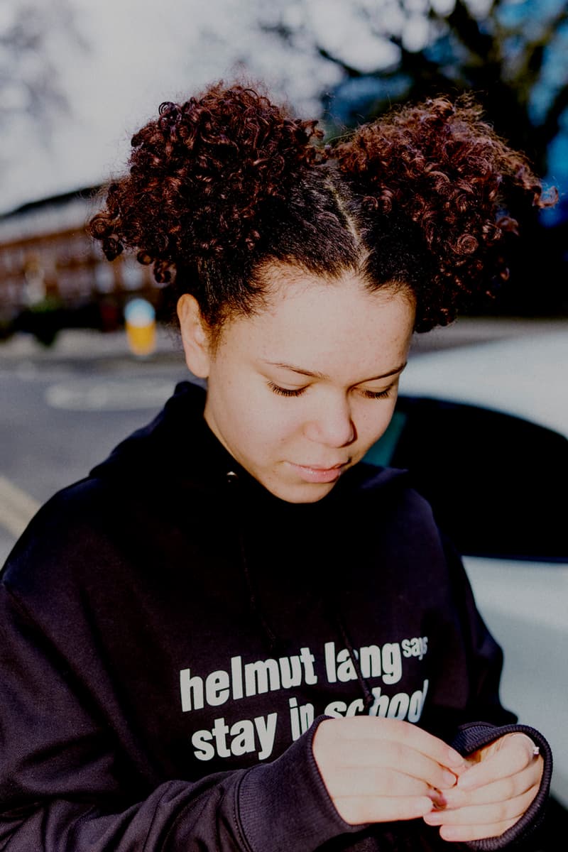 Helmut Lang Spring 2021 Slogan Capsule Collection Hoodies T-Shirts Tees Beanie Hats Face Masks Socks Hackney Dalston London Lookbook Campaign Impress Your Parents Lockdown Pandemic COVID-19 Visionaire 14 Hype 1995 Magazine Campaigns