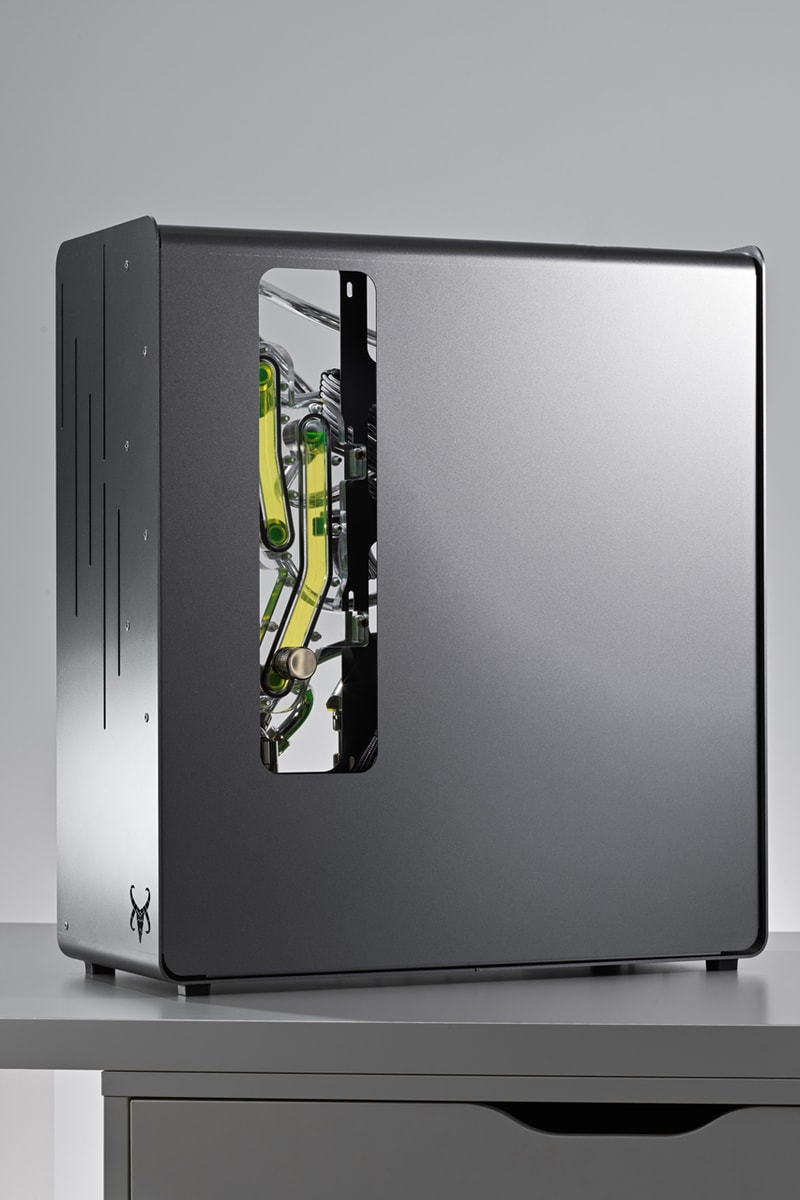 custom diy pc computer gaming editing actor henry golding asus rog technology one of a kind tubing pistachio green brushed metal case chrome tubing
