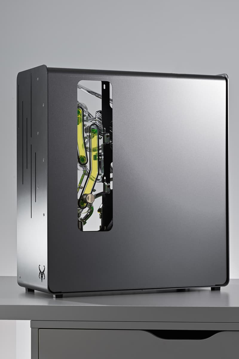 custom diy pc computer gaming editing actor henry golding asus rog technology one of a kind tubing pistachio green brushed metal case chrome tubing