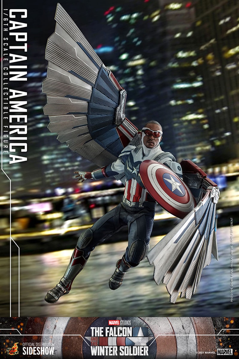hot toys sideshow collectibles anthony mackie sam wilson captain america the falcon and the winter solider disney plus marvel cinematic universe 1 6th figure model 