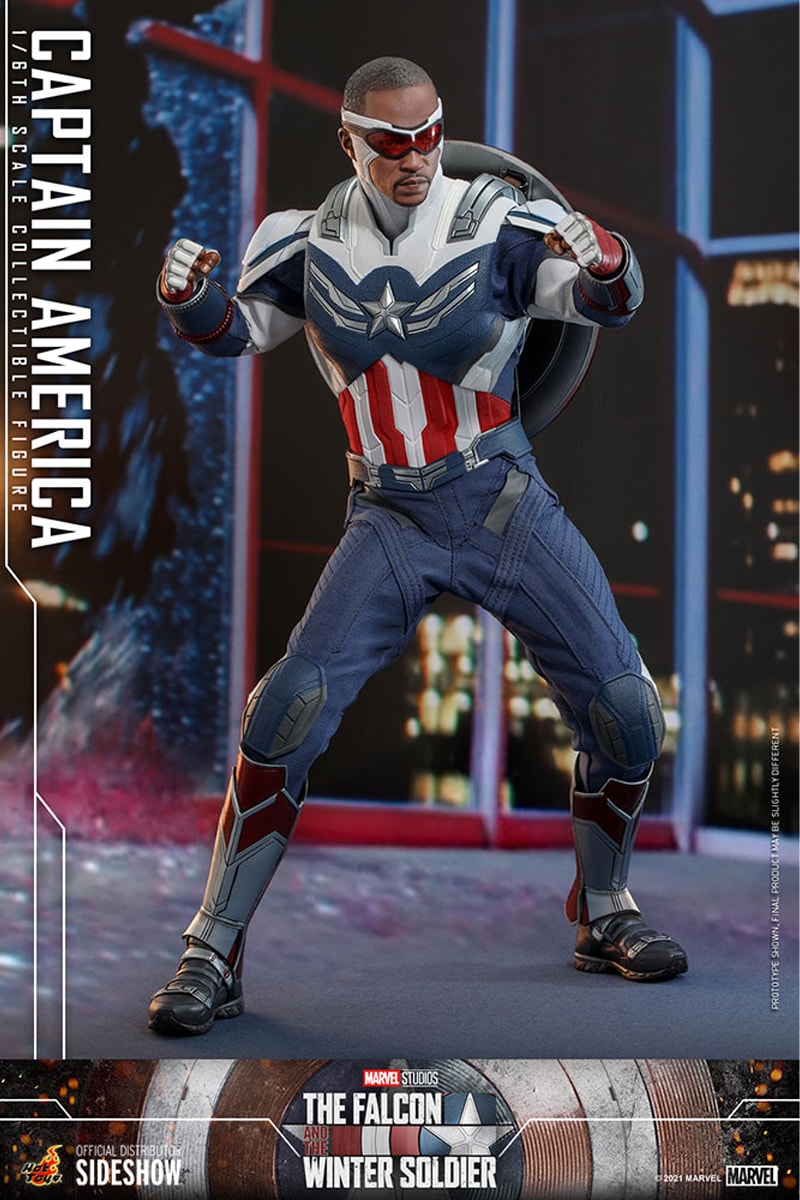 hot toys sideshow collectibles anthony mackie sam wilson captain america the falcon and the winter solider disney plus marvel cinematic universe 1 6th figure model 