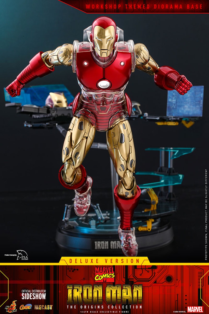 hot toys origins collection marvel vintage retro comics iron man suit crystal armor figure collectible 1 6th scale 