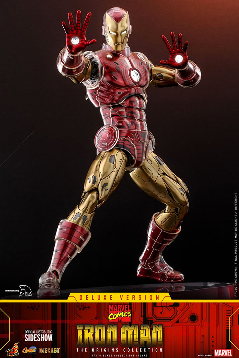 hot toys origins collection marvel vintage retro comics iron man suit crystal armor figure collectible 1 6th scale 