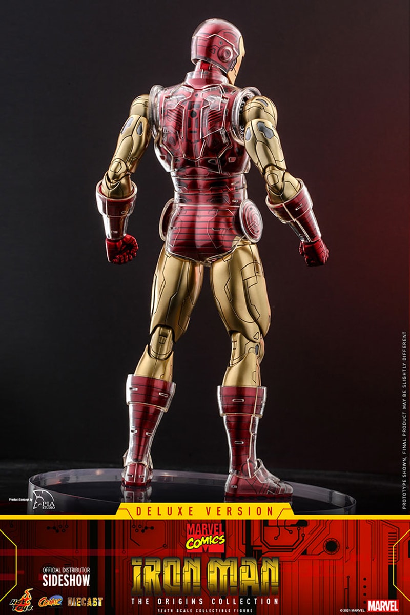 hot toys origins collection marvel vintage retro comics iron man suit crystal armor figure collectible 1 6th scale 