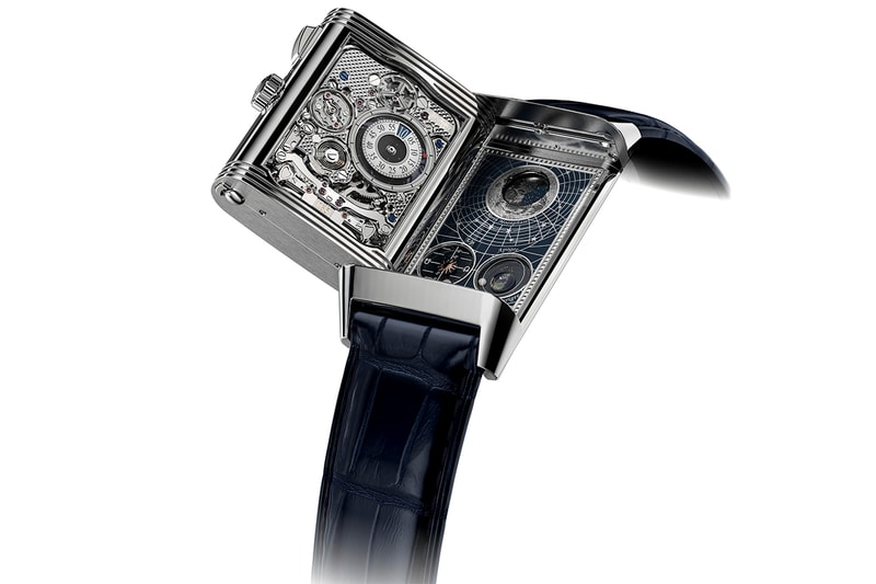 Jaeger-LeCoultre Reverso Hybris Mechanica Calibre 185 watch design white gold sapphire swiss horology 