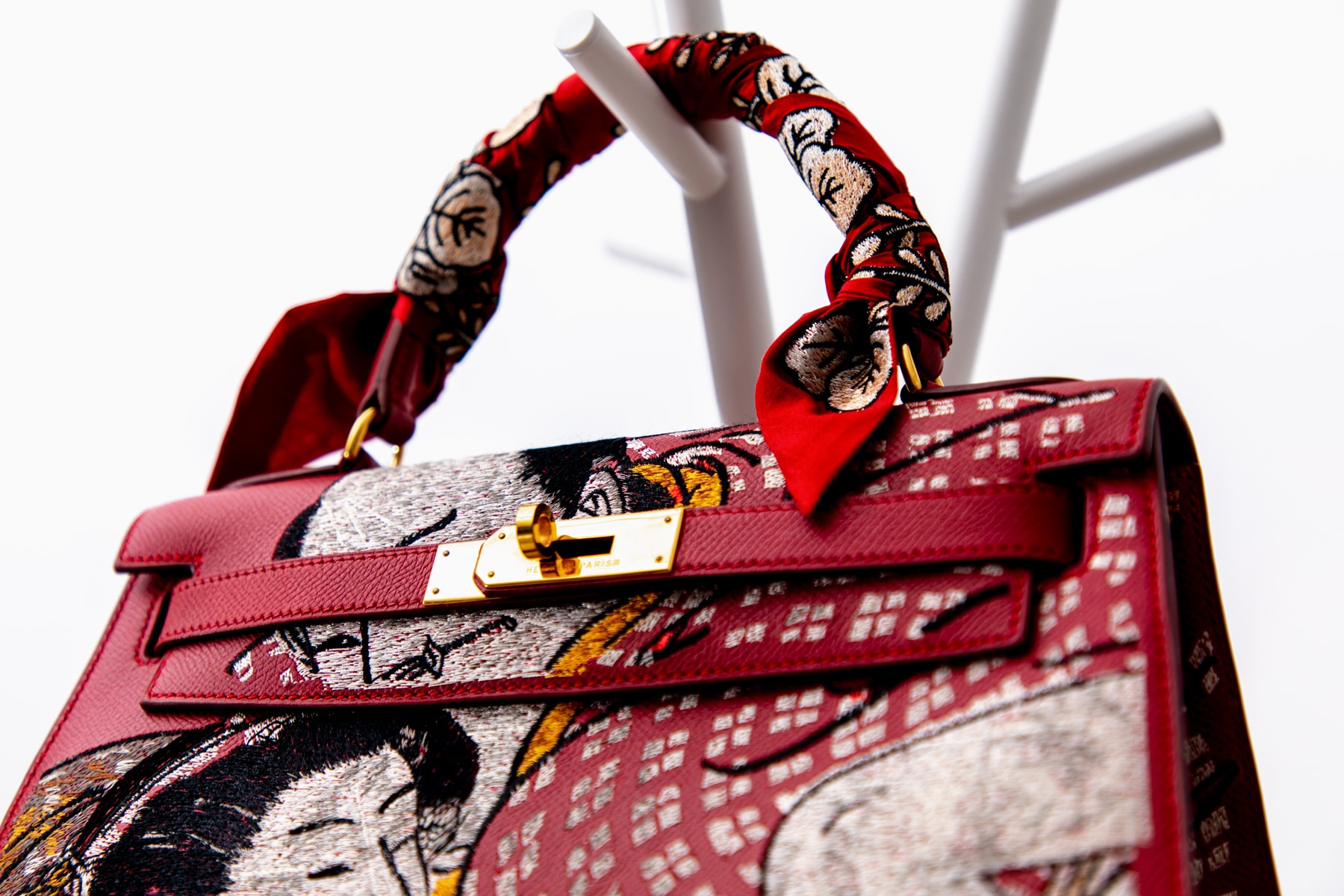 Hermès Birkin by Jay Ahr Closer Looks Artist Studio Rework Paint Bandana Series