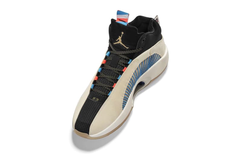 jayson tatum air jordan 35 barbershop pe info white blue red beige black info