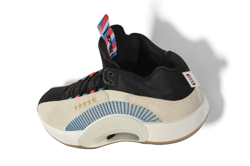 jayson tatum air jordan 35 barbershop pe info white blue red beige black info