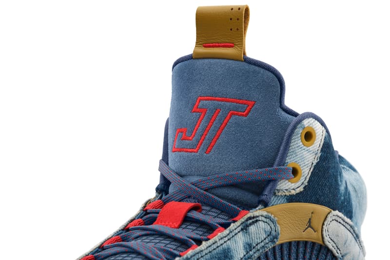 air michael jordan brand 35 jayson tatum denim pe 4 levis blue red tan official release date info photos price store list buying guide