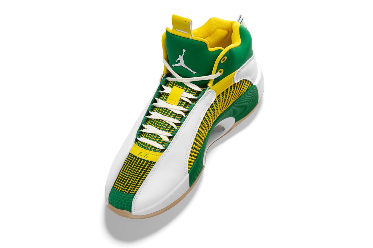 kemba walker air michael jordan brand 35 rice alt high school pe player edition sneaker white green yellow official release date info photos price store list buying guide