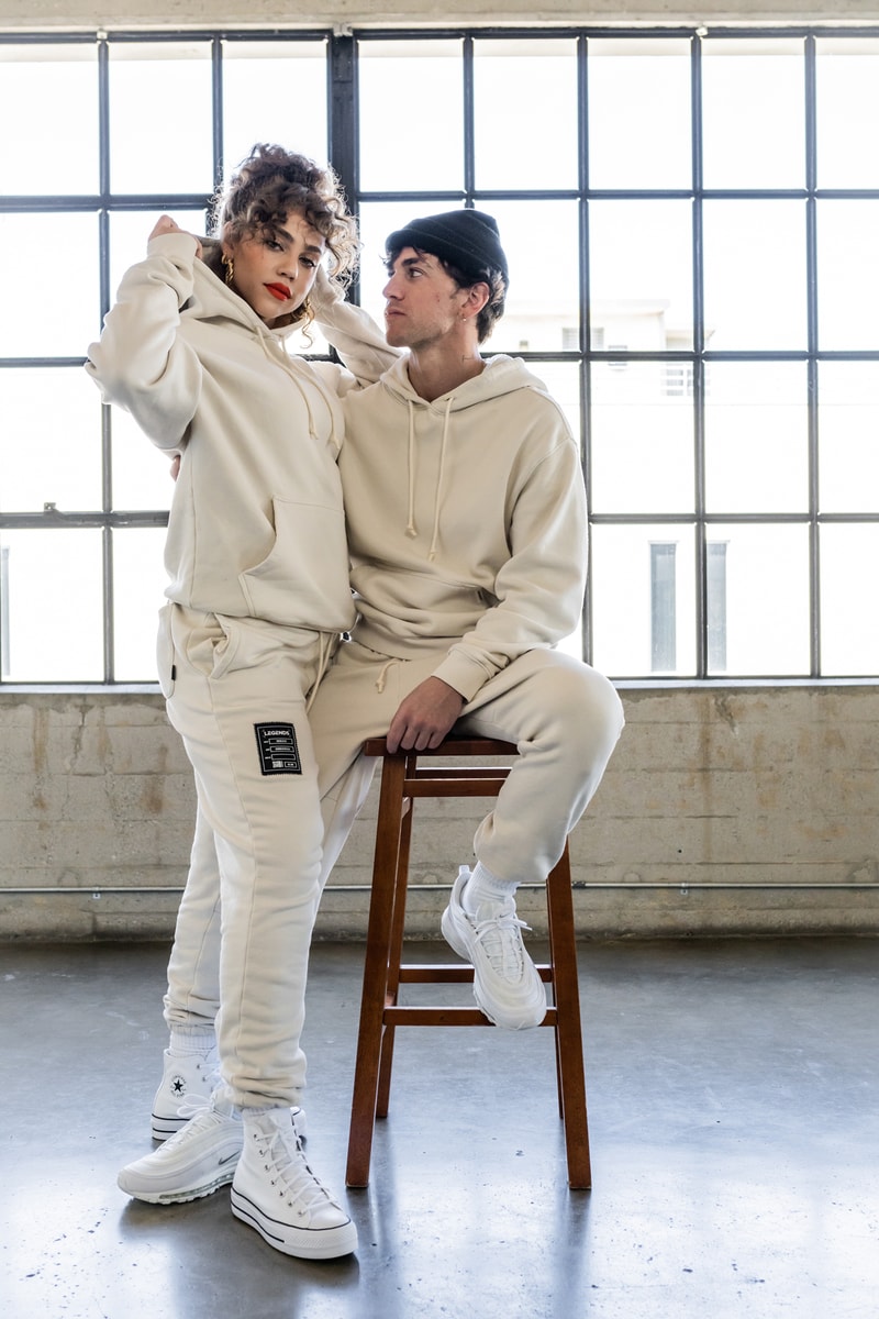 Fairfax Lifestyle designed, materialized and manufactured all in LA black, washed black and natural white shorts, shirts and more womens line versatility unisex 100% cotton heavy weight fleece soft hand feel with Garment dyed solid colors and a mineral wash ribbed cuff and hem details, dipped cotton drawcords embroidery patches right leg right sleeve elevated, graphic finish 