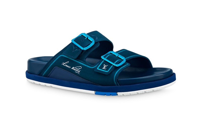 Louis Vuitton LV Trainer Mule Release Info Buy Price Silver Blue Fake Birkenstocks Virgil Abloh